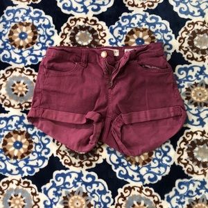 Burgundy shorts